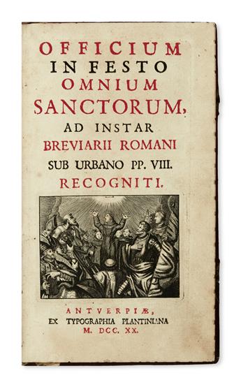 CATHOLIC LITURGY.  Officium in Festo Omnium Sanctorum [with Officium Defunctorum].  1720